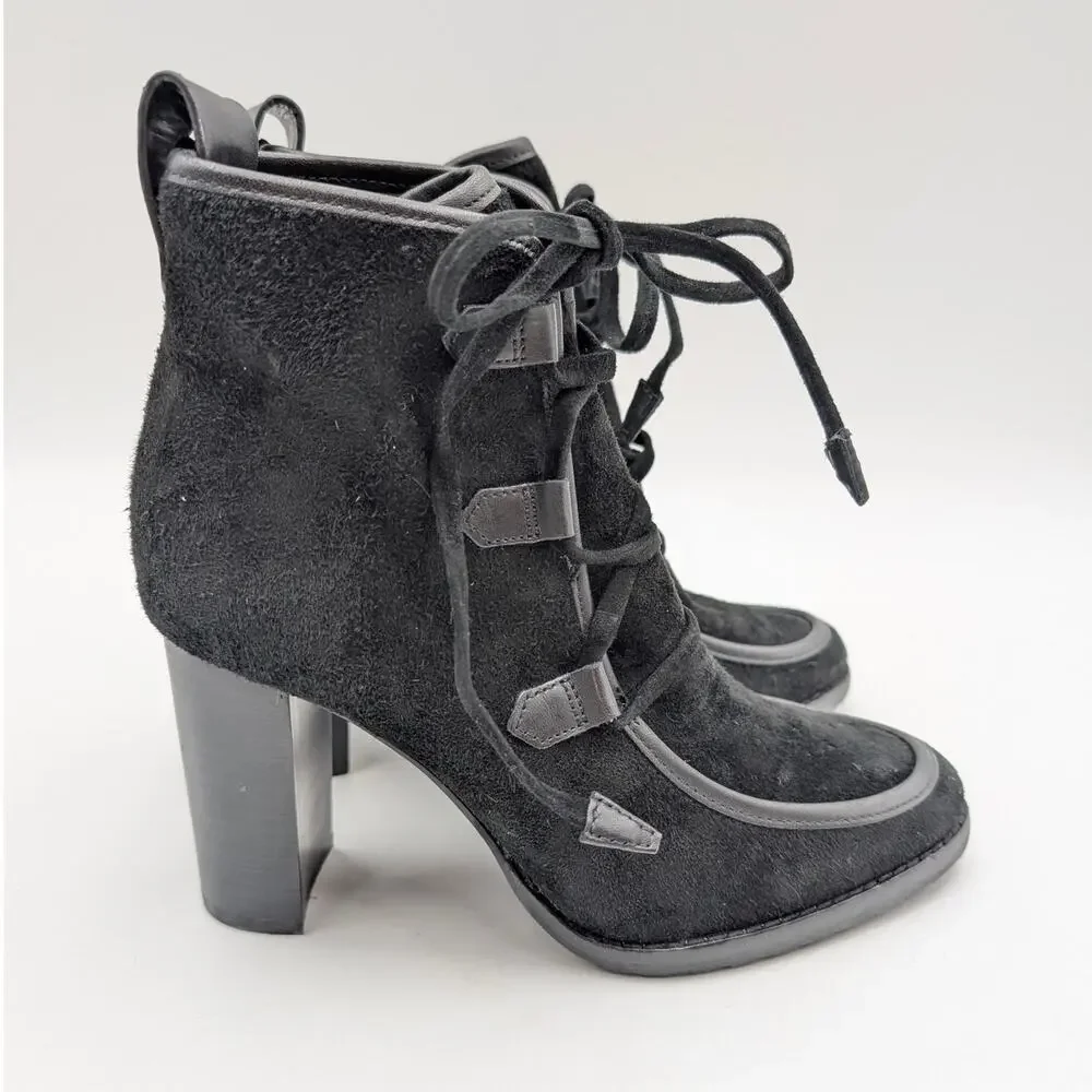 Lauren Ralph Lauren Mabel Lace-Up Dress Booties Women's Black Size US5.5 EU36